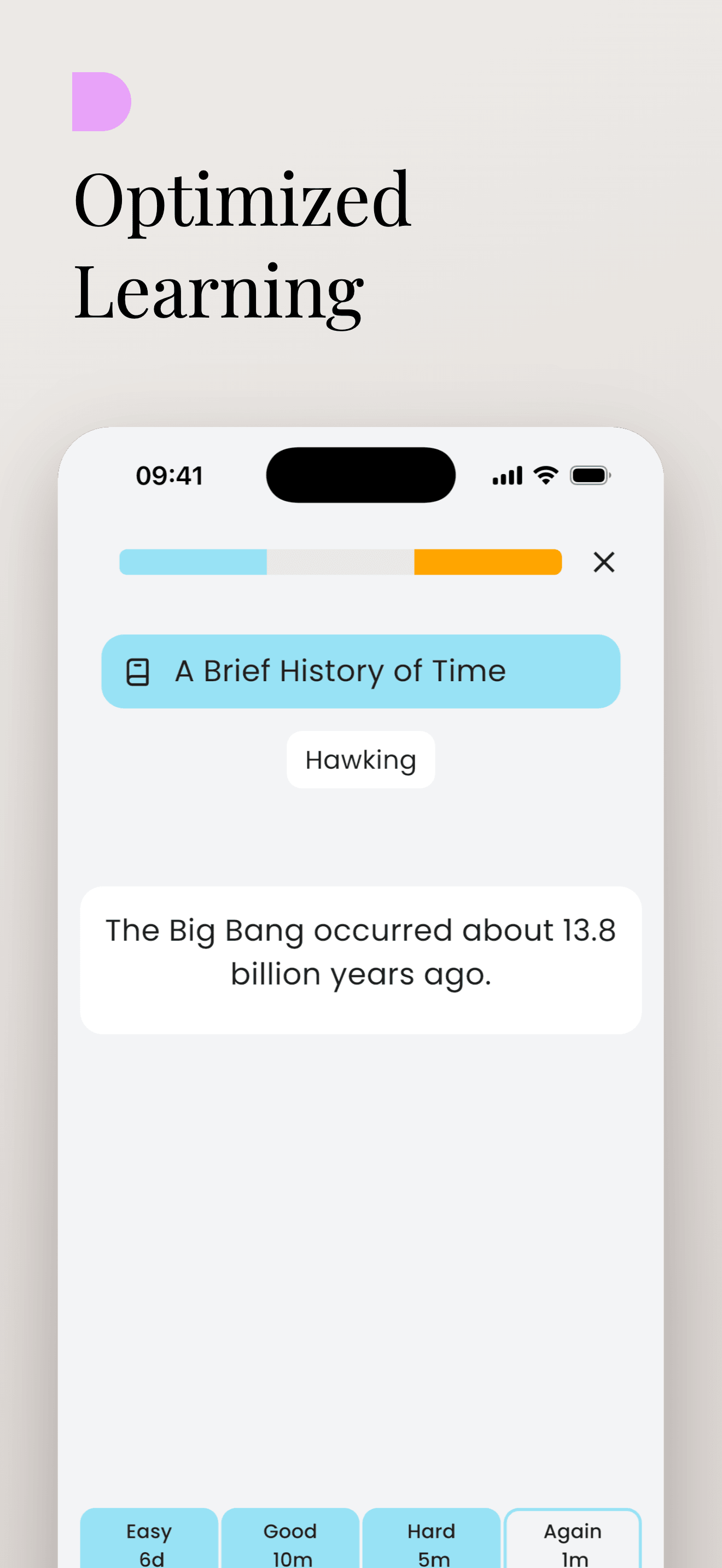 Mindura app screenshot - AI-generated review questions