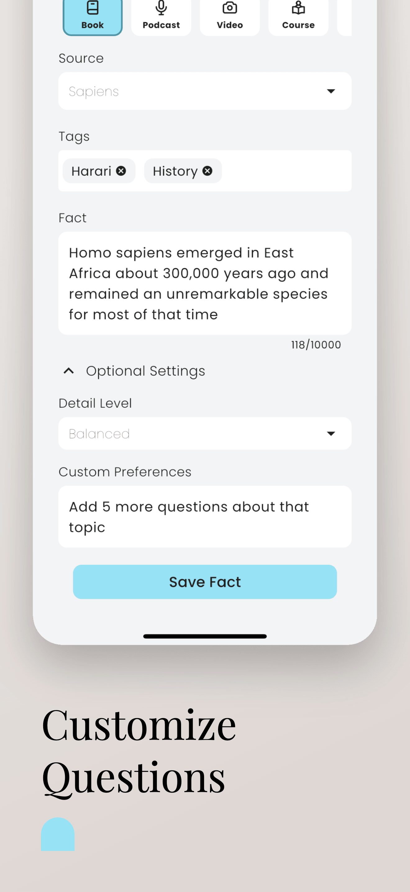 Mindura app screenshot - Progress tracking dashboard
